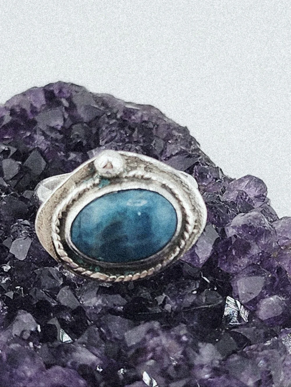 BLUE APATITE OVAL RING GEMSTONE HANDMADE RING IN STERLIN SILVER METAL UNISEX 6